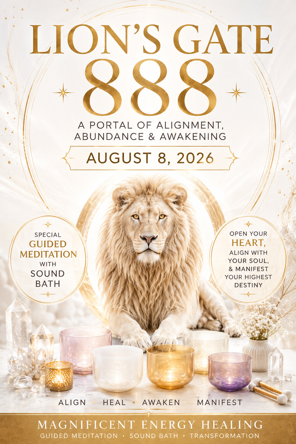 888 Lion's Gate Portal Ceremony - Guided Meditation • Sound Bath • Manifestation • Spiritual Awakening
