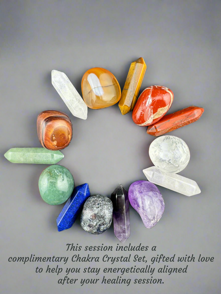 Crystal Light Healing Bed - Crystals, Light, Sound & Aroma Healing Session (60 Minutes) + A complimentary Chakra Crystal Set
